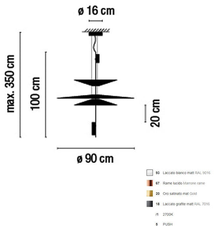 Lampada a sospensione Vibia Flamingo 1530