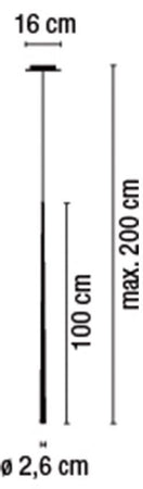 Lampada a sospensione Vibia Slim 1 H100 1Luce