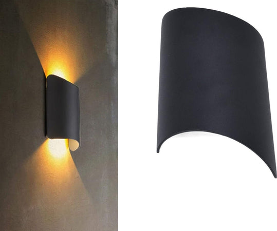 Lampada da Parete Applique  Nera a Prova di Umidità per Esterni e Interni 3000K