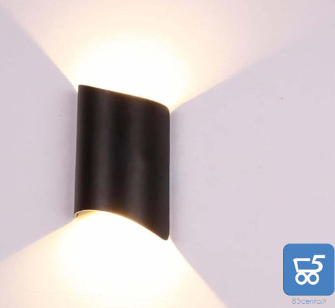 Lampada da Parete Applique  Nera a Prova di Umidità per Esterni e Interni 3000K