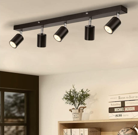 Lampada da Parete e Soffitto con 5 Lampadine GU10 2700K Bianco Caldo 550LM 6W
