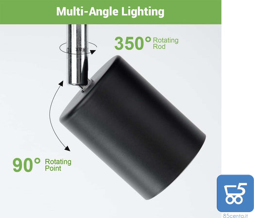 Lampada da Parete e Soffitto con 5 Lampadine GU10 2700K Bianco Caldo 550LM 6W