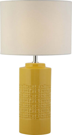 Lampada-Da-Scrivania-Charleston-Ceramica-Gialla-Tessuto-Bianco-1-Luce-E27