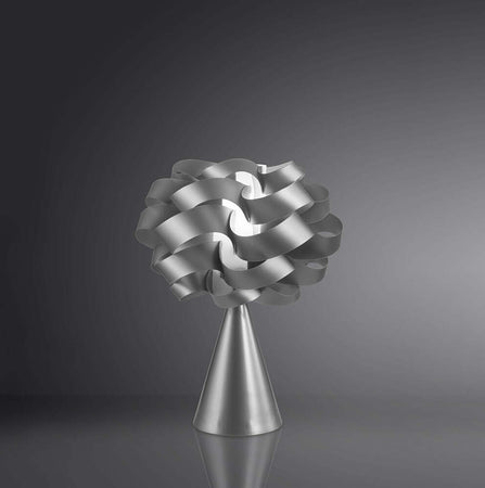 Lampada-Da-Tavolo-A-Cono-1-Luce-Cloud-In-Polilux-Silver-Made-In-Italy