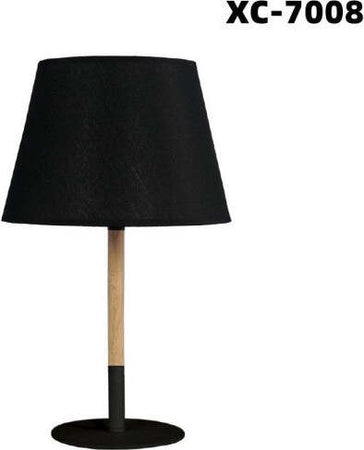 Lampada-Da-Tavolo-Abat-Jour-Con-Paralume-In-Tessuto-Nero-Portalampada-E27-Xc-7008