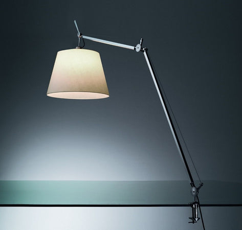 Artemide Tolomeo Mega Alluminio e Pergamena Dimmer con morsetto Lampada da Tavolo