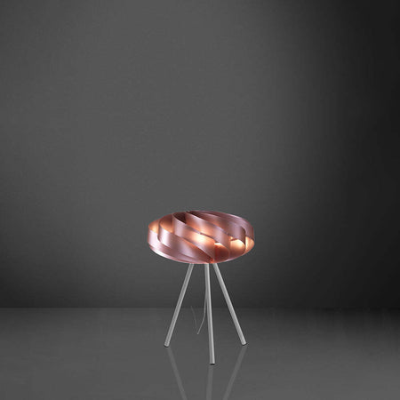 Lampada-Da-Tavolo-Con-Treppiede-1-Luce-Flat-Polilux-Rosa-Metallico-Made-In-Italy