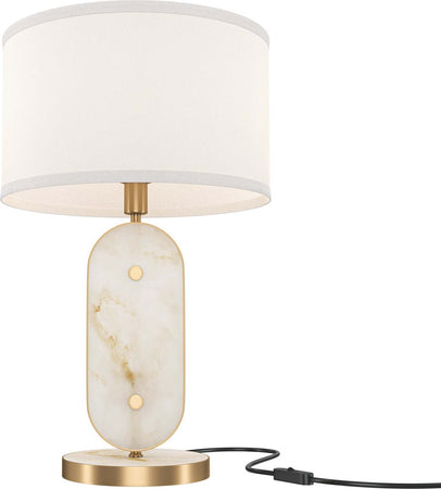 Lampada-Da-Tavolo-Moderna-Marmo-Metallo-Oro-Paralume-Tessuto-1-Luce-E27-40W