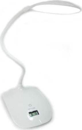 Lampada-Da-Tavolo-Scrivania-8-Led-Luce-Ricaricabile-Touch-Con-Orologio-Snodabile