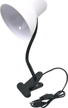 Lampada-Da-Tavolo-Scrivania-Braccio-Flessibile-Pinza-Lumetto-Bianco-E27-Universo