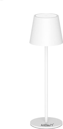 Lampada-da-tavolo-touch-senza-fili-ricaricabile-USB,-alluminio-satinato-abatjour-per-camera-da-letto-comodino-bar-ristoranti-hotel-ufficio,-3-intensità-di-luce-(BIANCO)