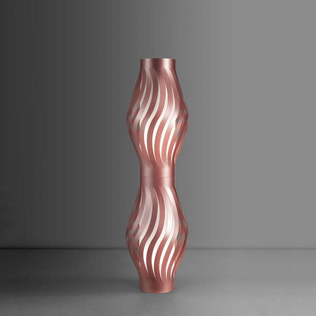 Lampada-Da-Terra-Totem-Helios-1-Luce-Polilux-Rosa-Metallico-Made-In-Italy