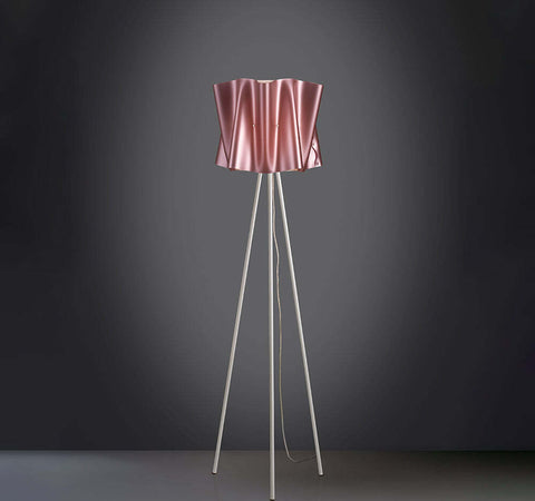 Lampada-Da-Terra-Treppiede-1-Luce-Folio-In-Polilux-Rosa-Metallico-Made-In-Italy