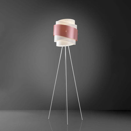 Lampada-Da-Terra-Treppiedi-1-Luce-Bea-Polilux-Rosa-Metalllico-D40-Made-In-Italy