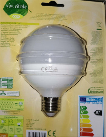 LAMPADA LED COOP GLOBO E27 CLASSE ENERGETICA A+ LUCE CALDA 17W Illuminazione/Lampadine/Lampadine a LED Scontolo.net - Potenza, Commerciovirtuoso.it