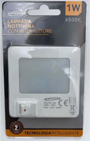 Lampada-Notturna-A-Led-1w-Luce-Fredda-6500k-Con-Interruttore-Punto-Luce-Xyd103