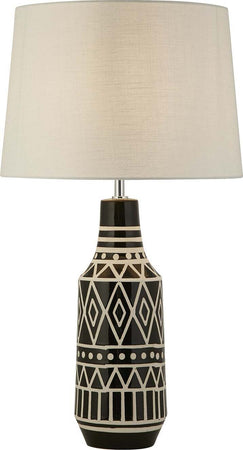 Lampada-Scrivania-Contemporanea-Bourne-Ceramica-Nera-Tessuto-Bianco-1-Luce-E27