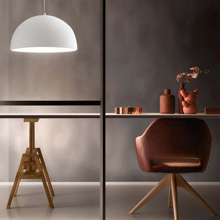Lampada-sospensione-bianca-Gea-Luce-BONELLA-SP-cupola-moderna