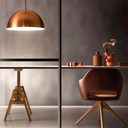 Lampada-sospensione-rame-Gea-Luce-BONELLA-SP-cupola-classica