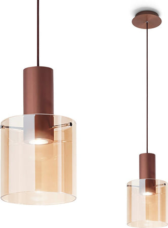 Lampadari-classico-Perenz-HUGO-6664-AM-LED-GU10-sospensione-vetro-ambra-metallo-interni