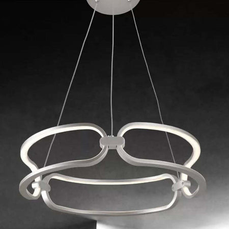 Lampadario a Soffitto Modello Ginevra Di Novecento Luce Led in Alluminio Nikel Satinato 51w 4000 K Diametro 45 X Altezza 120 Cm Casa e cucina/Illuminazione per interni/Lampadari lampade a sospensione e plafoniere/Lampadari Ideart - Valdilana, Commerciovirtuoso.it