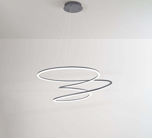 Lampadario-A-Sospensione-Contemporaneo-Spira-Alluminio-Grigio-Led-Integrato-96W