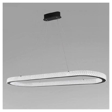 Lampadario A Sospensione Led 82 W Ovale Lampada Orizzontale Cristallo Nero 31982