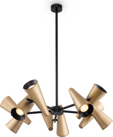 Lampadario-A-Sospensione-Moderno-Giro-Metallo-Ottone-Alluminio-10-Luci-Gu10-50W