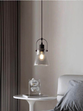 Lampadario-A-Sospensione-Paralume-In-Metallo-E-Vetro-Porta-Lampadina-E27-Moderno-Universo