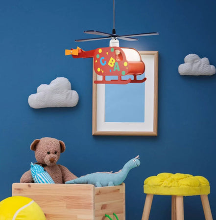 Lampadario-cameretta-Darklight-ELICOPTER-DRX4717-E27-LED-plastica-sospensione