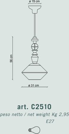 Lampadario-ceramica-Ferroluce-Decò-LARIAT-C2510-E27-LED-sospensione-classica-moderna