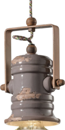 Lampadario-ceramica-Ferroluce-Retrò-URBAN-C1840-E27-LED-sospensione-rustica-vintage