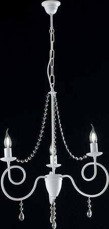 Lampadario-Classico-3-Luci-Ferro-Bianco-Shabby-e-Cristalli-Serie-Elegant