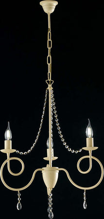 Lampadario-Classico-3-Luci-Ferro-Decapé-Avorio-e-Cristalli-Serie-Elegant