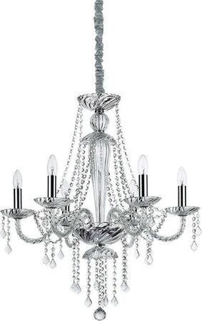 Lampadario-Classico-Amadeus-Metallo-Cristallo-Trasparente-6-Luci-E14