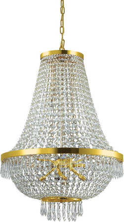 Lampadario-Classico-Caesar-Metallo-Cristallo-Oro-12-Luci-G9-3W-3000K-Luce-Calda