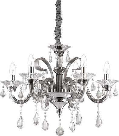 Lampadario-Classico-Colossal-Metallo-Cristallo-Trasparente-6-Luci-E14