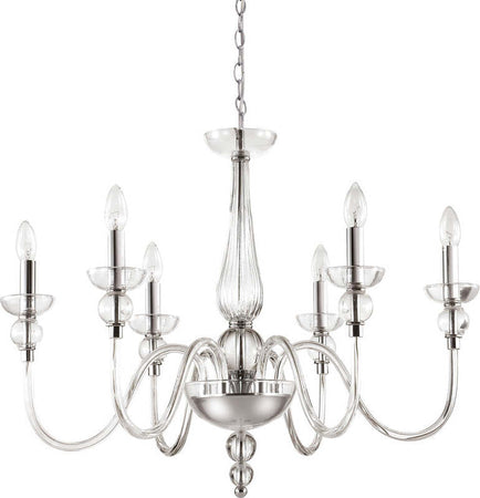 Lampadario-Classico-Doge-Vetro-Trasparente-6-Luci-E14