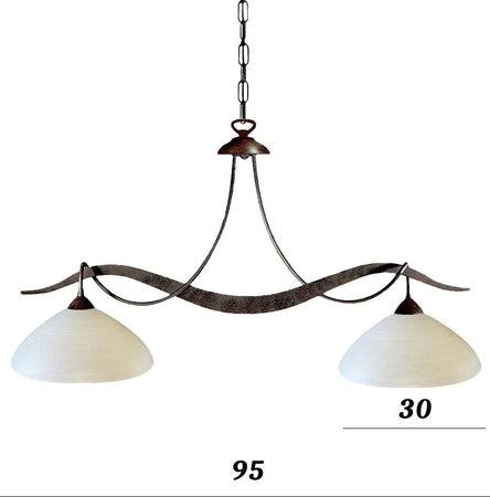 Lampadario-classico-Due-P-illuminazione-YOKE-2712-S2-E27-LED-testa-moro-vetro-bilanciere-lampada-soffitto