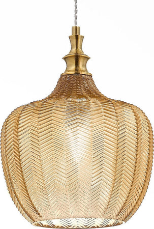 Lampadario-classico-Gea-Luce-CLEOFE-S10-E27-LED-vetro-ambra-lampada-sospensione