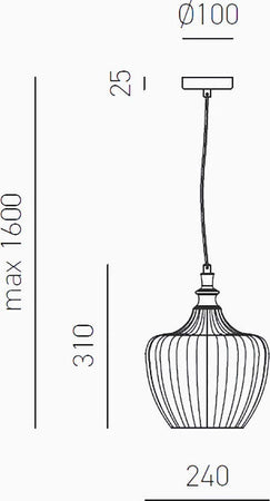 Lampadario-classico-Gea-Luce-CLEOFE-S10-E27-LED-vetro-ambra-lampada-sospensione