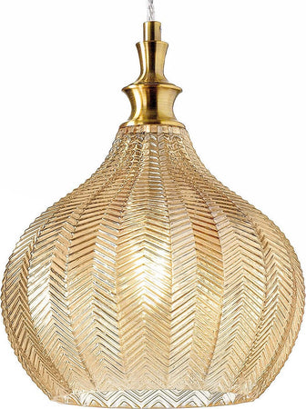 Lampadario-classico-Gea-Luce-CLEOFE-S11-E27-LED-vetro-ambra-lampada-sospensione