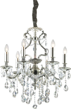 Lampadario-Classico-Gioconda-Metallo-Cristallo-Argento-6-Luci-E14
