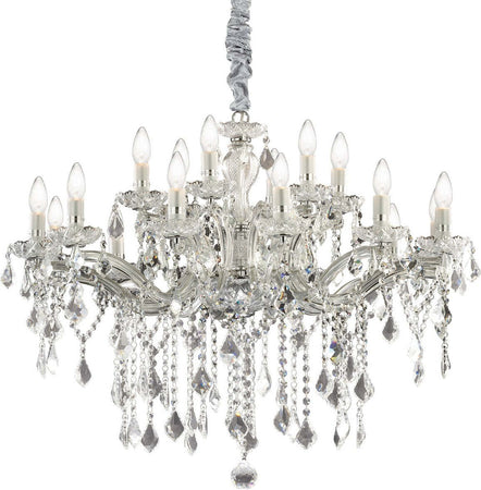 Lampadario-classico-Ideal-Lux-FLORIAN-SP18-CROMO-075150-E14-LED-cristallo-sospensione