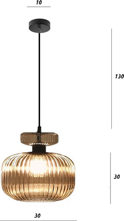 Lampadario-classico-Illuminando-SP-GRETA-G-AM-E27-LED-vetro-ambra-sospensione