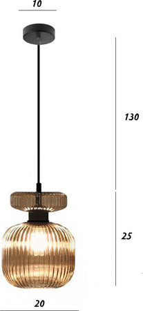 Lampadario-classico-Illuminando-SP-GRETA-P-AM-E27-LED-vetro-ambra-sospensione