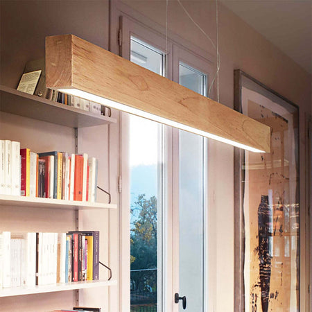 Lampadario-classico-led-Ideal-Lux-CRAFT-284460-legno-lampada-soffitto-rustica
