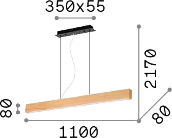 Lampadario-classico-led-Ideal-Lux-CRAFT-284460-legno-lampada-soffitto-rustica