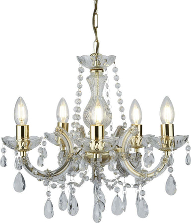 Lampadario-Classico-Marie-Therese-Acciaio-Adjustable-Cristallo-5-Luci-E14
