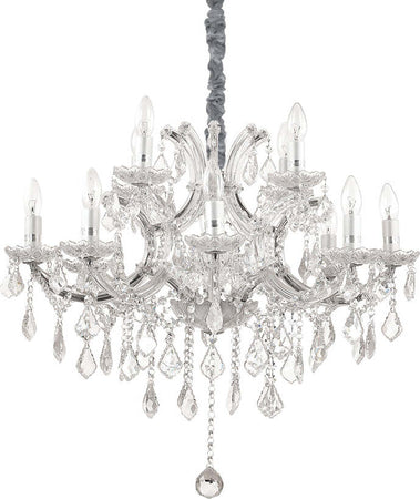Lampadario-Classico-Napoleon-Metallo-Cristallo-Cromo-12-Luci-E14